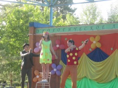 Camp staff performing (as Chip and Dale. And an apple tree.)