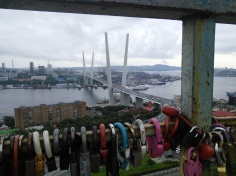 Love-locks on railings
